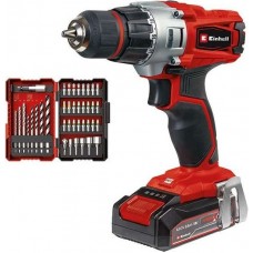 Шуруповерт-дриль Einhell TE-CD 18/2 Li, 18В, 2.5 Аг, 44 Нм, набір біт та свердел, кейс (4514219)