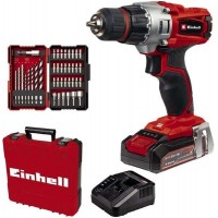 Шуруповерт-дриль Einhell TE-CD 18/2 Li, 18В, 2.5 Аг, 44 Нм, набір біт та свердел, кейс (4514219)