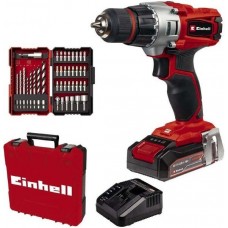 Шуруповерт-дриль Einhell TE-CD 18/2 Li, 18В, 2.5 Аг, 44 Нм, набір біт та свердел, кейс (4514219)