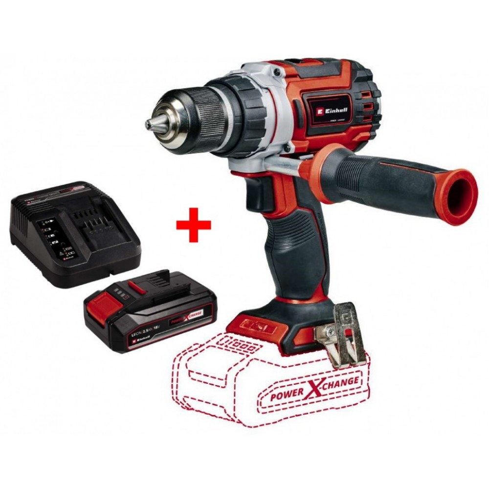 Акція! Набір шуруповерт безщітковий Einhell TP-CD 18/60 Li BL Solo + зарядний пристрій та акумулятор 18V 2,5 Ah