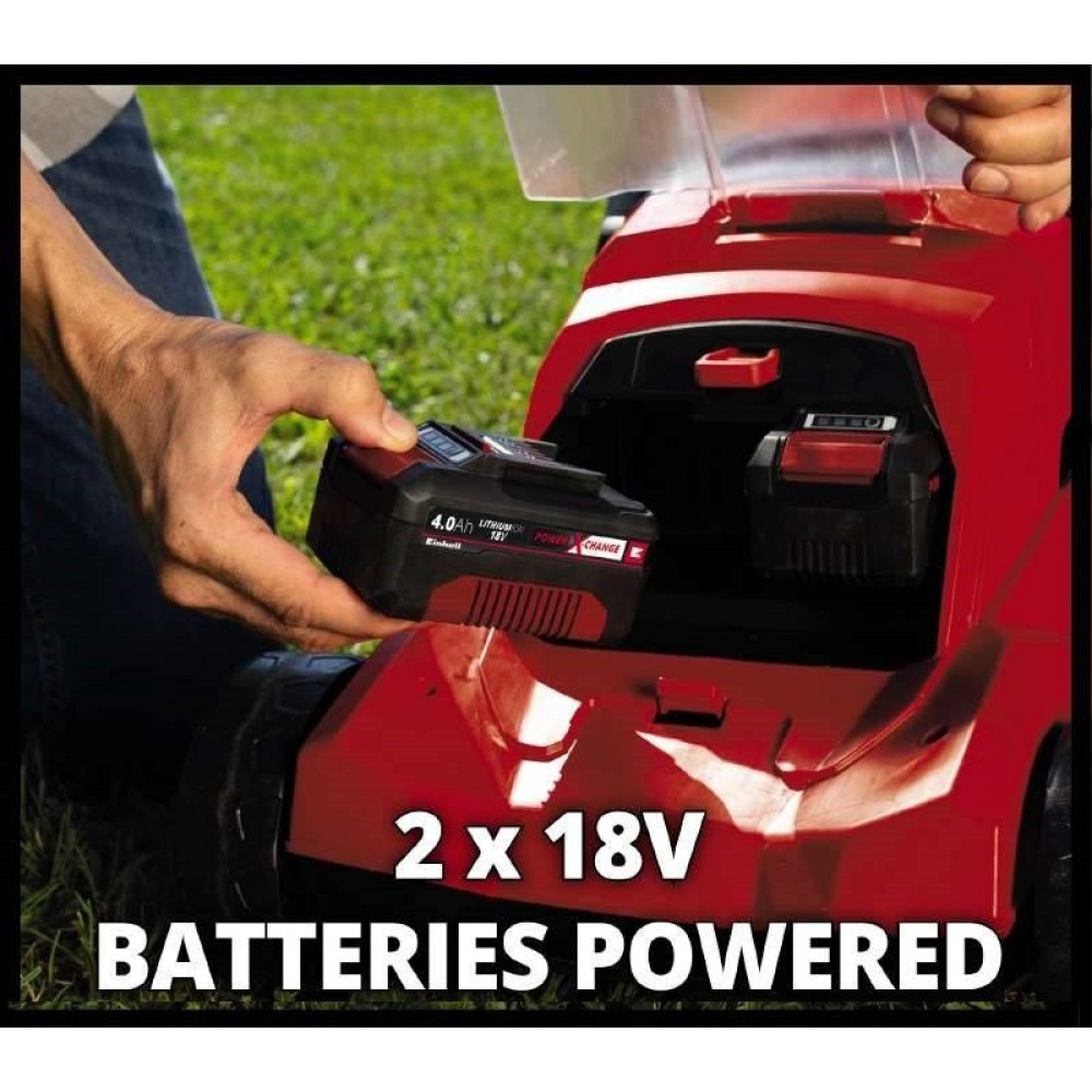 Уцінка! Акція! Набір газонокосарка акумуляторна Einhell GP-CM 36/41 Li - Solo + 18V Power-X-Twincharger 3 A і 2 акумулятора 18V 4,0 Ah - фото 5