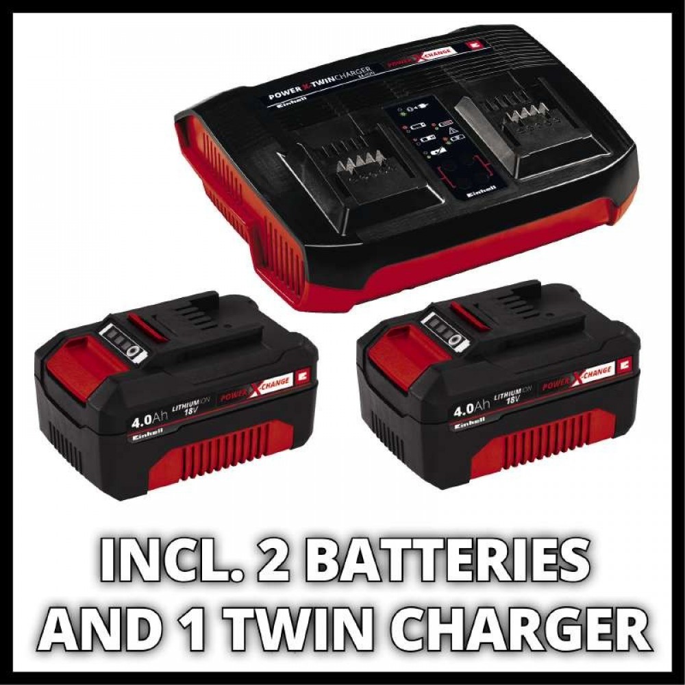Уцінка! Акція! Набір газонокосарка акумуляторна Einhell GP-CM 36/41 Li - Solo + 18V Power-X-Twincharger 3 A і 2 акумулятора 18V 4,0 Ah - фото 4