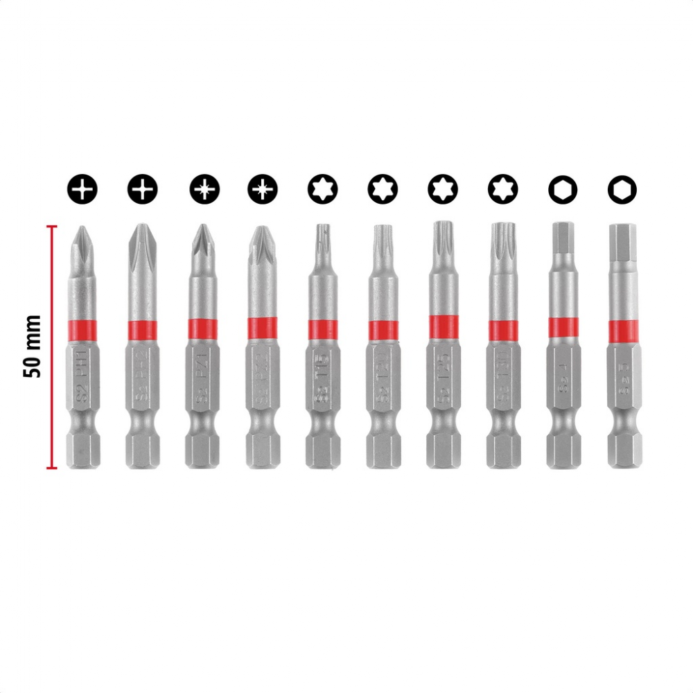 Набір біт, 10 шт та карабін (118623)