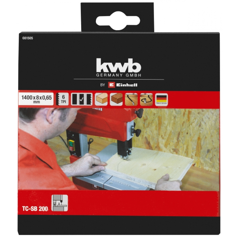 Полотно для стрічкової пили TС-SB 200, 1400x8x0.65 мм, KWB (081505)