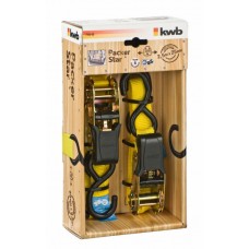 Стяжні ремені з натяжним храповиком і двумя гачками 2 шт.х 2,5 м, kwb