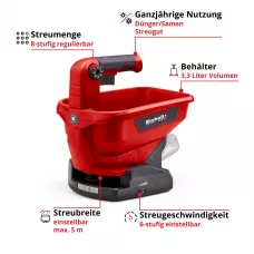 Розкидач насіння акумуляторний Einhell GE-US 18 Li PXC 18В (без АКБ та ЗП), (3415410)