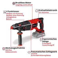 Перфоратор акумуляторний Einhell TP-HD 18/26 D Li BL PXC 18В (без АКБ та ЗП), (4514270)