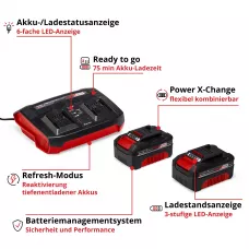 Набір акумуляторів + зарядний пристрій Einhell 18V 2x4.0Ah Twincharger Kit, PXC, 2.2 кг (4512112)