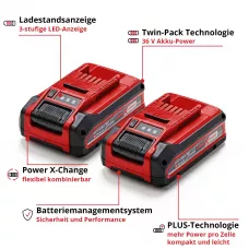Аумулятори Einhell 2 шт 18V PXC PLUS Twinpack 3.0 Ah (4511631)