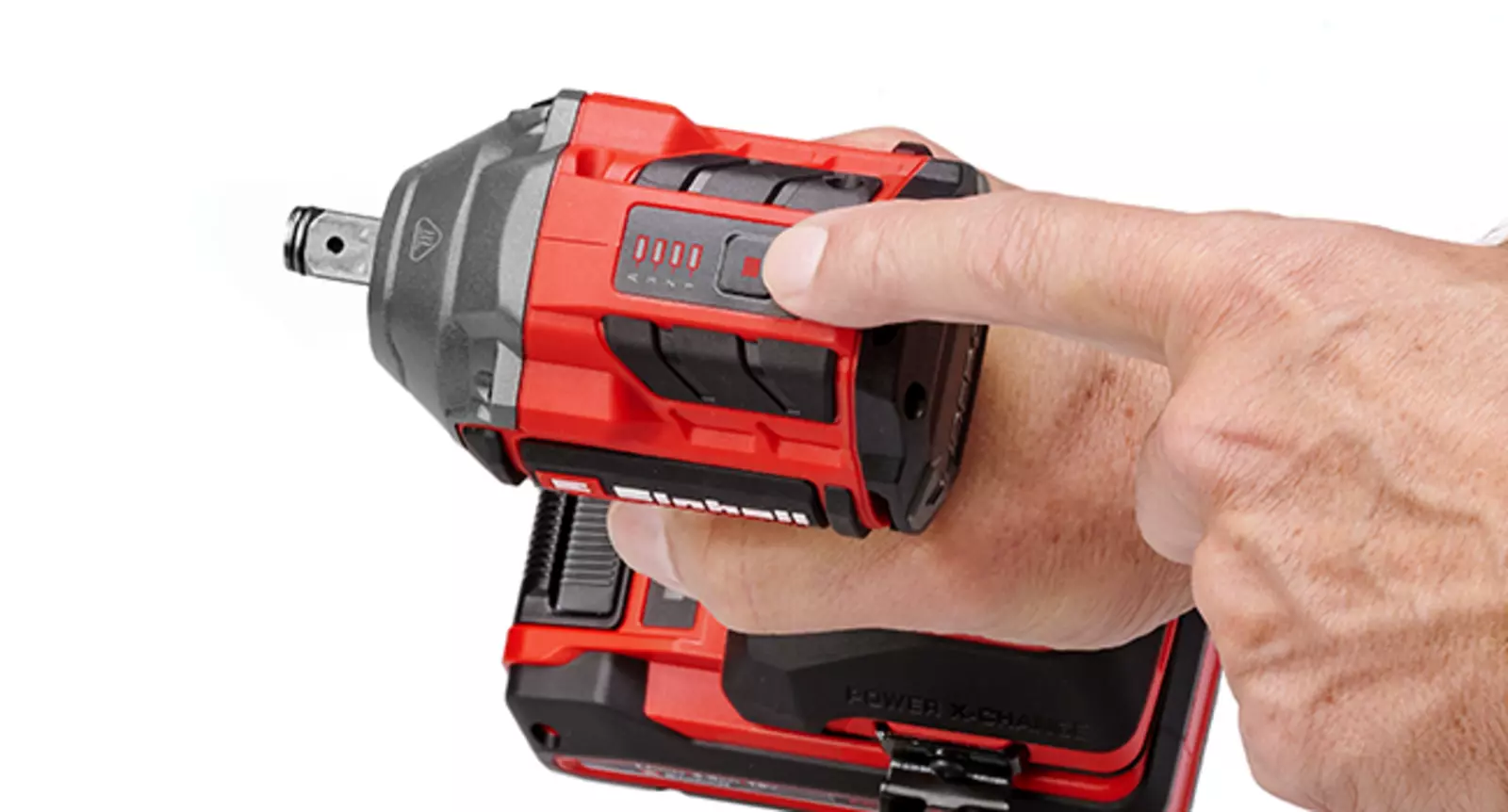 Налаштування крутного моменту та швидкості на панелі керування гайковерта Einhell.