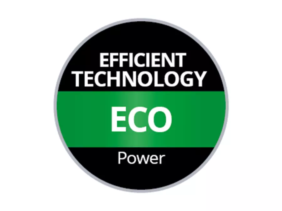Значок пилососа для вологого/сухого прибирання Einhell TE-VC 5090 SACL: «Ефективна технологія – ECO Power» на чорному фоні.