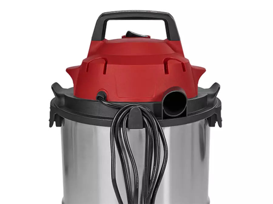 Вигляд ззаду пилососа Einhell TC-VC 1540 S з намотаним кабелем живлення.