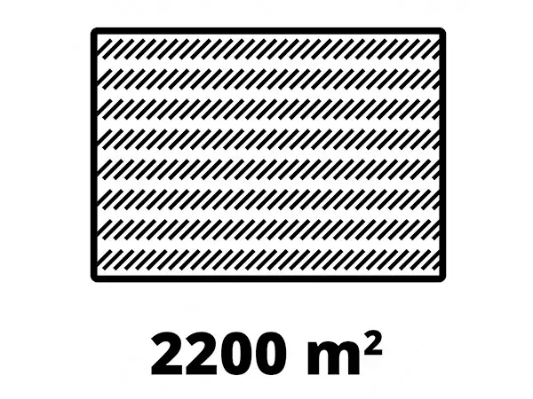 Подходит для газонов площадью до 2200 м2.